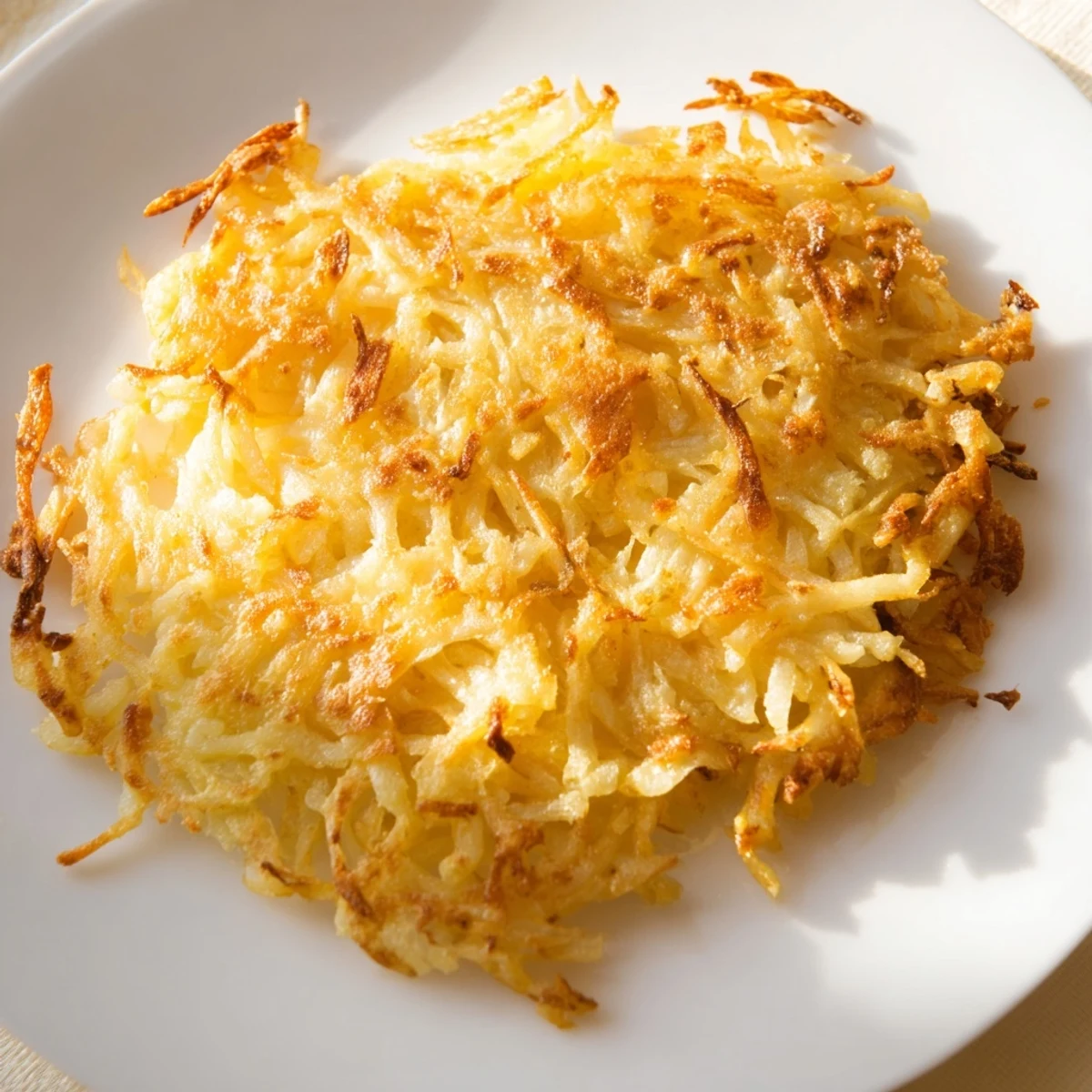 Crispy golden German potato pancakes fresh from the pan, ready to be enjoyed with applesauce.