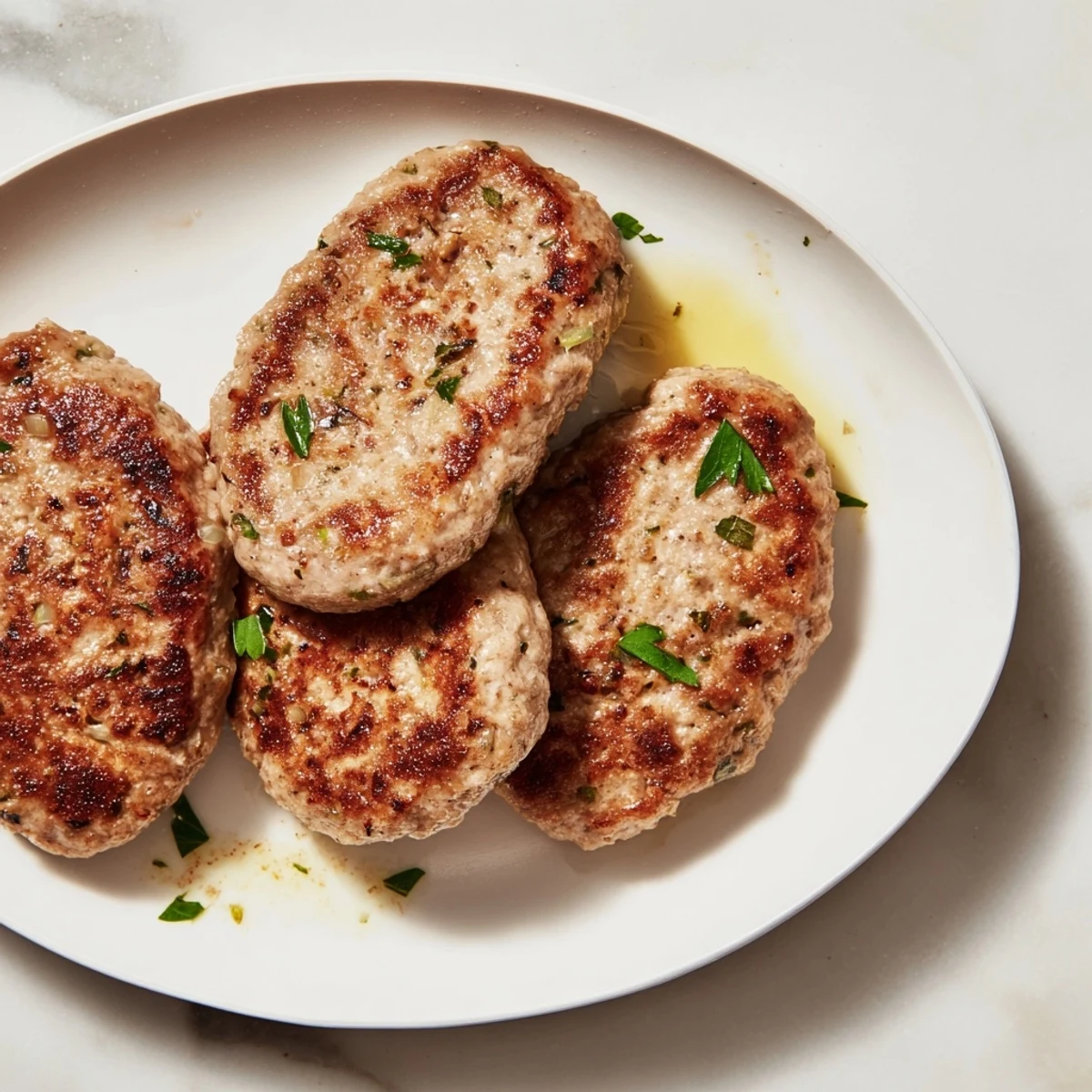 Juicy, browned Frikadellen, a German meatball dish, sizzling in a pan with flavorful spices.