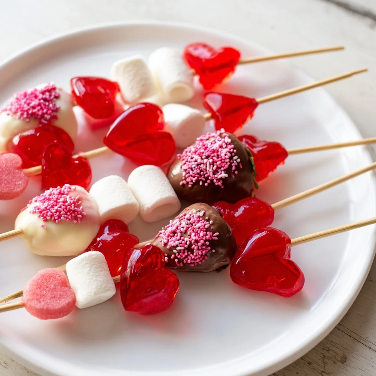 Delicious arrangement of a Cupid's Arrow Candy Tray, perfect for sharing on a romantic occasion.