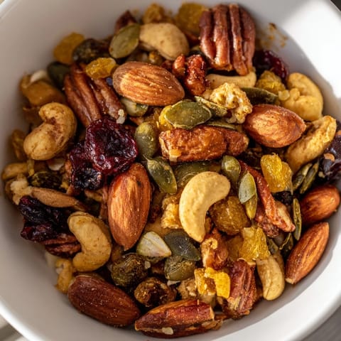 Golden roasted nuts and seeds create the base of this delicious Nutty Nosh Squirrel Snack Mix.