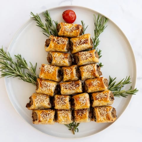 Mini Wurstbrötchen Weihnachtsbaum
