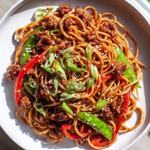 Sesam Hoisin Huhn Pasta