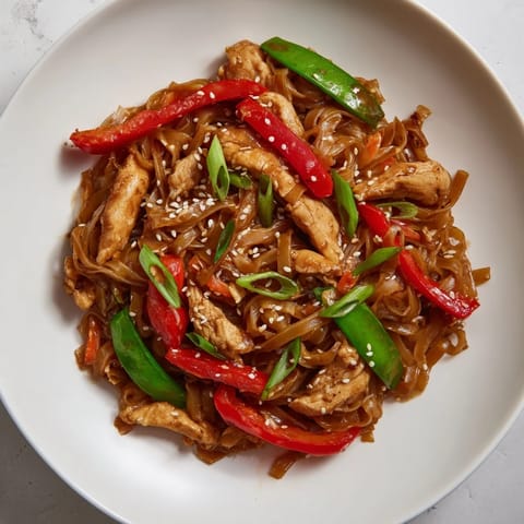 Mongolischer Huhn Reisnudeln