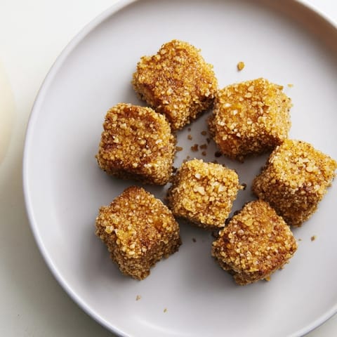 These irresistible crispy tofu nuggets are easy to make, with a crunchy exterior and tender inside.