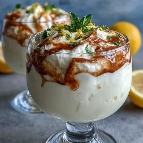 Individual limoncello tiramisu cups layered with creamy mascarpone and zesty lemon syrup in elegant glassware.