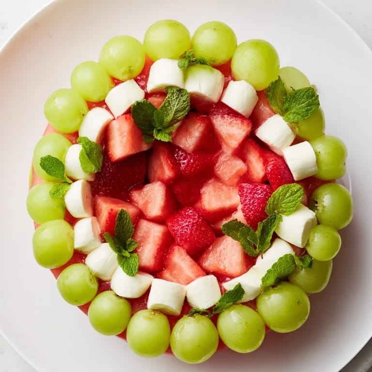 Refreshing Summer Watermelon Slice presentation: a mouthwatering, easy appetizer with fruit and cheese.