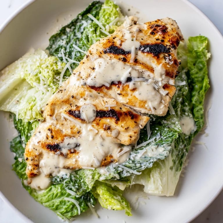 Ein leckerer, selbstgemachter Caesar Chicken Sandwich – perfekt für schnelle Mittagsgerichte und Gartencatering.